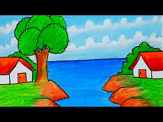 My Village Drawing. ||Oil pastel drawing. ||Step by step easy drawing. 🥰🥰  — Hive