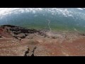富士山頂から大沢崩れをのぞくOsawa Valley from the summit of Fuji Volcano