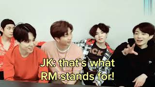 RM's reponse to jungkook calling him rapmonster 😂
