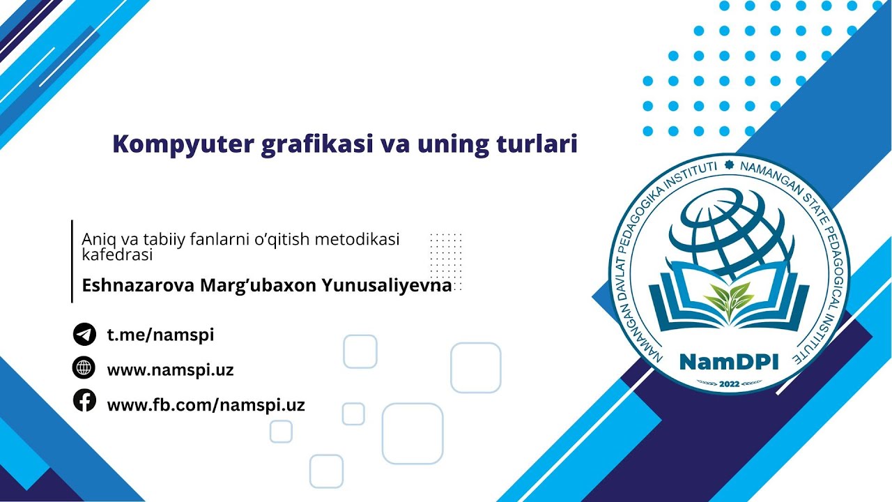 Kompyuta Kompyuter grafikasi va uning turlari - YouTube