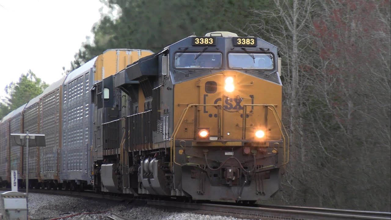 CSX 3383 leads CSX M208-16 near Rebecca, GA 2/16/25 - YouTube