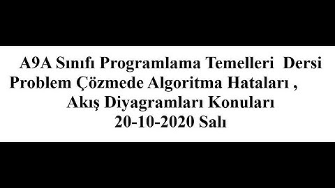 2)A9A_ProblemÇözmedeAlgoritmaHataları_AkışDiyagramları_20-10-2020