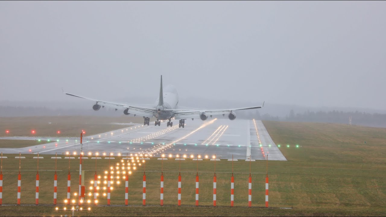 Hahn Airport (HHN) | Storm Landings February 2022 | 747, 737, A320