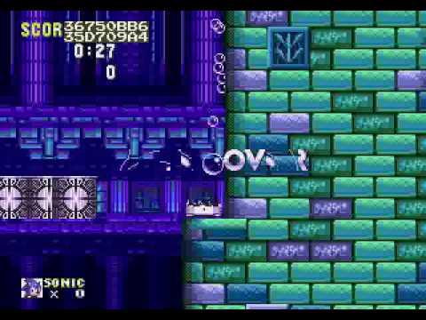 Drown With Bubble Shield And Courrpted Game Over Sonic 3