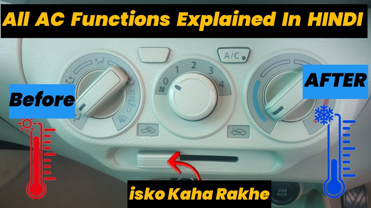 Using Fresh Air And AC Controls | All Functions Explained in HINDI | Car Manual AC Control Sikho