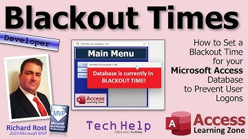 How to Set Blackout Times for your Microsoft Access Database to Prevent User Logons