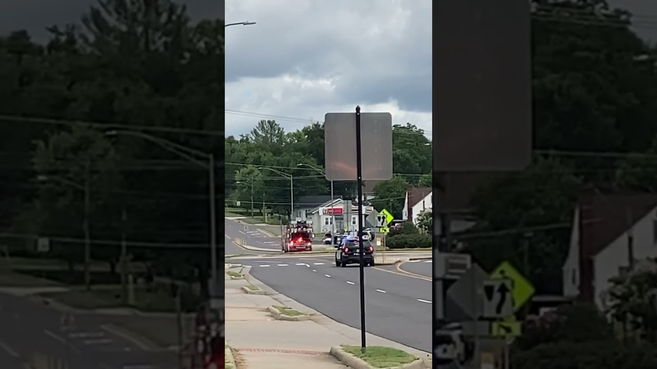 Tower 1101 arriving on scene of a commercial structure fire in culpeper