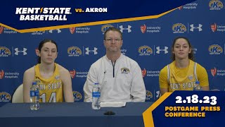 Kent State Women's Basketball vs. Akron 2.18.23 Postgame Press Conference