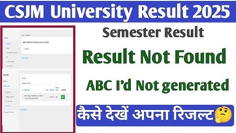 Csjmu Samarth Portal result|csjmu result not found problem