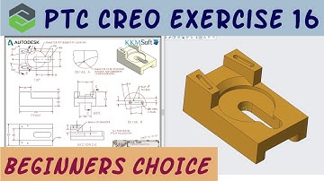 PTC Creo parametric 7.0||Basic 3D Modelling||Simple Drawing Exercise-16||Beginners