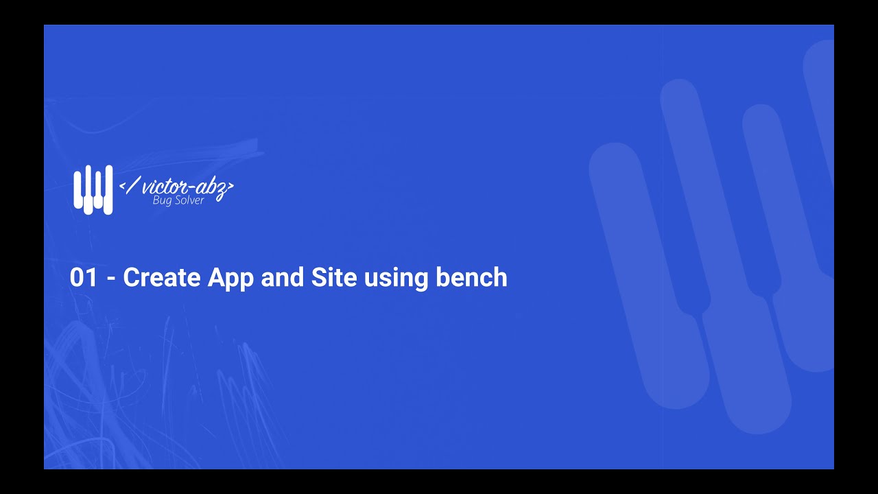 Create App and Site using bench - E01 - YouTube