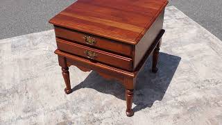 Solid Cherry 2-Drawer Side Table by Ethan Allen