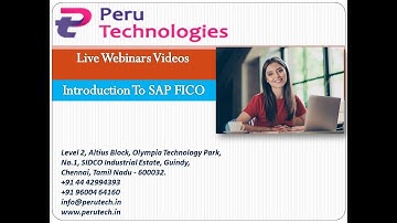 Free Webinar series SAP-FICO-Introduction from Peru Technologies Chennai