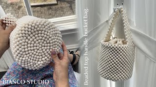 Beaded top handle bucket bag ① 구슬 버킷 손잡이 가방 만들기