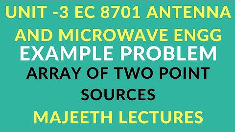 EC8701 Antenna and Microwave Engineering Array of 2 point sources problem