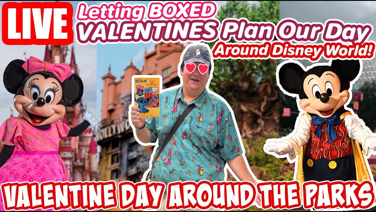 🔴Live: Letting Valentine’s Day Cards Plan Our Day at Disney World - Disney World Livestream