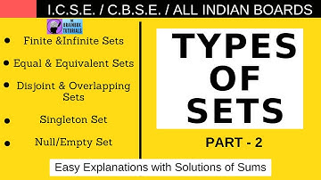 Types of Set l Set Theory l Sums on Sets