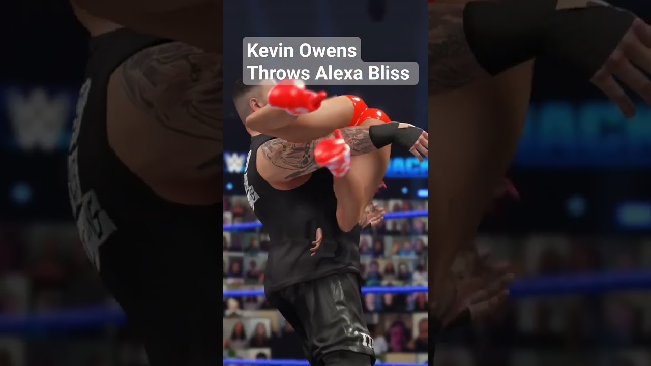 Kevin Owens Throws Alexa Bliss 🔥 Alexa Bliss vs Kevin Owens wwe2k23 ps5 shorts virul video
