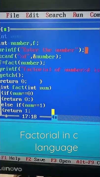 factorial in c programing #computer #c - YouTube