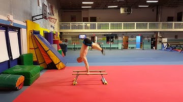 Straddle L Press Handstand on Parallel Bars