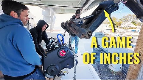Diesel Engine Lift on a Catamaran - With EXTREMELY Tight Clearances (MJ Sailing - Episode 370)
