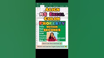 Align Excel Colon (:) Properly within Seconds✌🏻💯 #education #shortsviral #exceltips