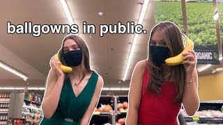 wearing BALLGOWNS in public vlog