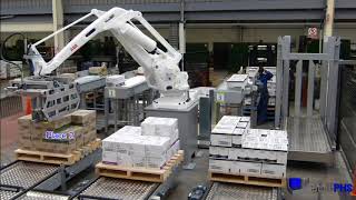 123 Robotic Palletizer with Double Zone case gripper by www.phsinnovate.com