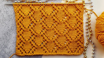 Красивый ажурный узор спицами / Схема/ Beautiful openwork pattern