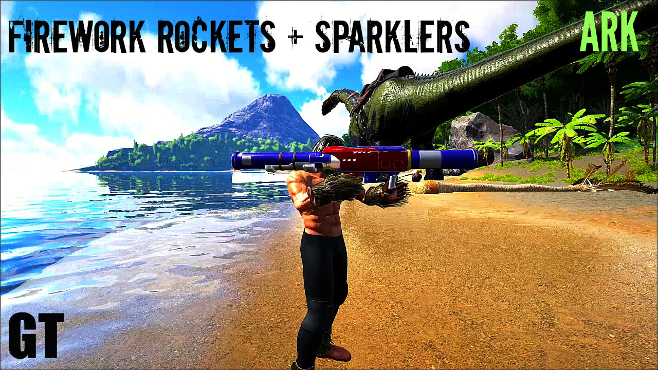 Firework Rocket Launcher and Sparkler Skins ARK Survival Evolved YouTube