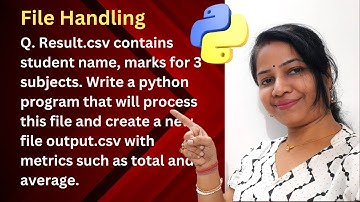 python program to process result.csv file and create a new file output.csv with total and average