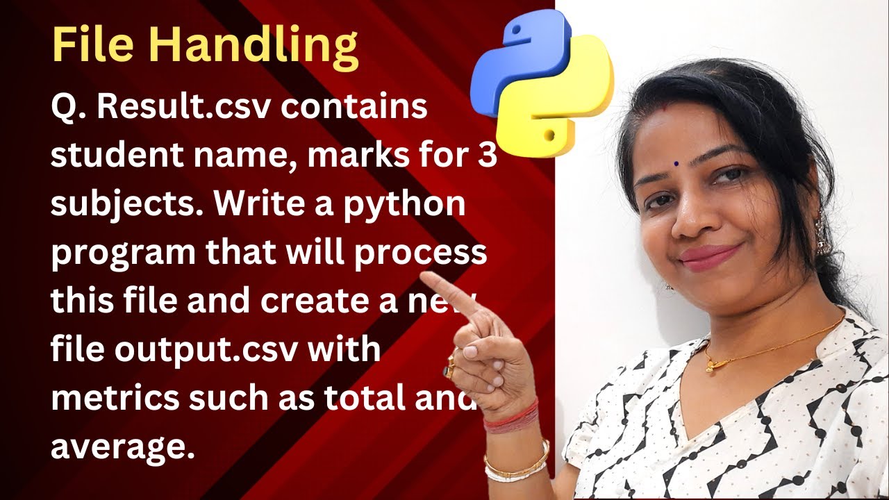 python program to process result.csv file and create a new file output ...