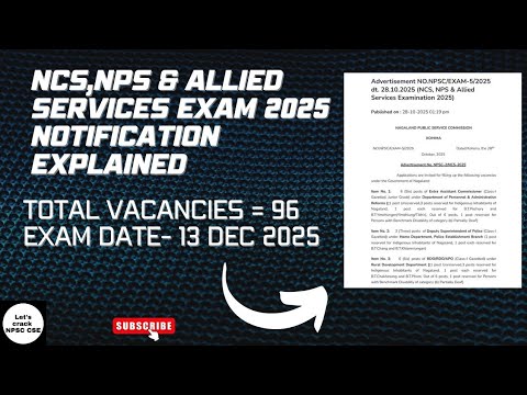 NPSC Civil Services Exam 2025 Notification Explained Total Vacancies Exam Date 
