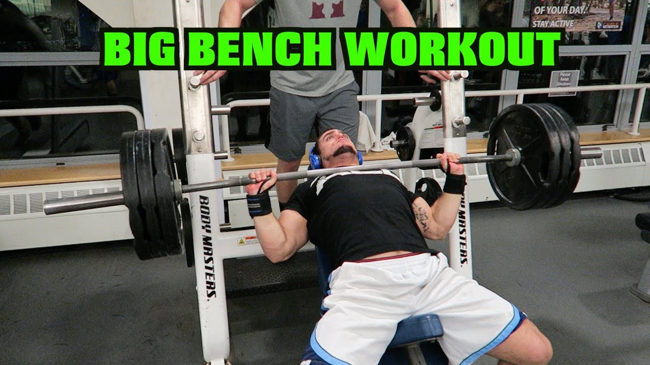 Big Bench Workout 395 Lb 180 Kg Attempt Youtube
