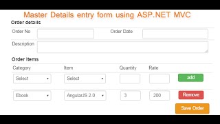 Advance master details entry form in asp.net MVC