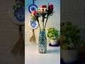 DIY Mirror Mosaic Glass Bottle | Elegant Home Decor Idea #Shorts#art #crafting #mosaic