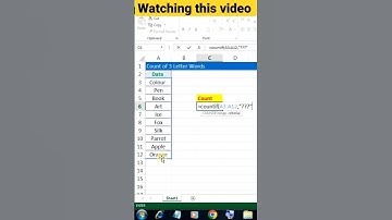 How to count 3 letters Words in excel sheet #excel #excelvideos #trending #exceltips #shorts