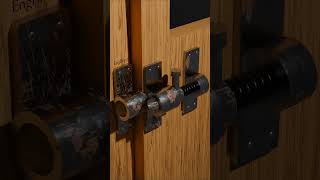 Self-closing latch lock in motion #latch #blender #animation