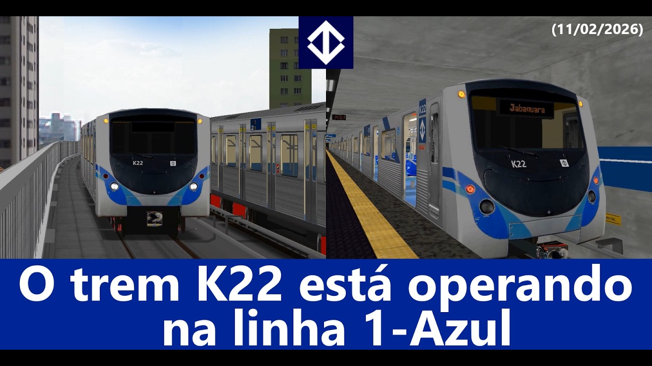 Metrô SP | O trem K22 está operando na linha 1-Azul