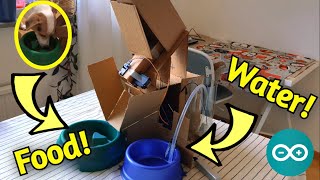 DIY FULLY automatic Arduino dog/cat feeder WITH water system!!