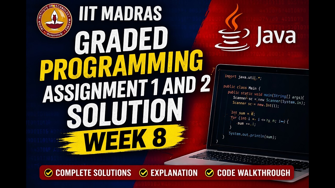 IIT Madras Java Week 8 | Graded Programming Assignment 1 & 2 Solution 💯 ...