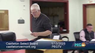Castleton Select Board - January 13, 2025