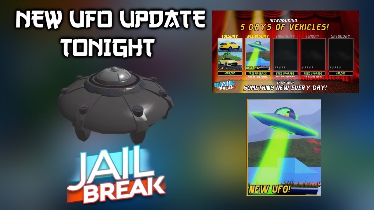 Jailbreak Roblox Vehicle Update! UFO REVEAL| Roblox Jailbreak Live ...