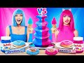 Pink Food vs Blue Food Challenge | Eating Only One Color Food 24 HRS! Mukbang by RATATA