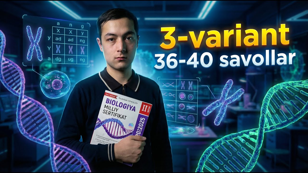 Milliy Sertifikat — Nodirbek Ismoilov, 3-variant: 36–40-savollar (Batafsil tahlil)