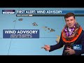 Wind advisory posted for most islands as gusty trades increase