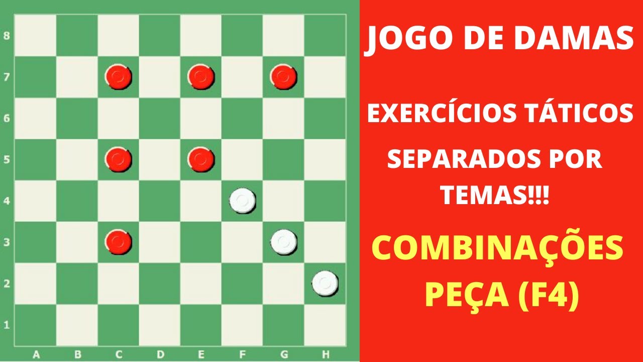 Jogo de Damas Para Iniciantes: Exercícios Táticos ( Combinações