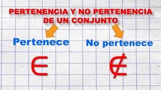 PERTENENCIA Y NO PERTENENCIA DE CONJUNTOS