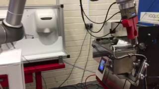 T-375 light curtain & robotic arm