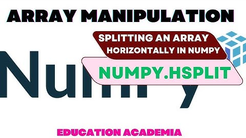 Splitting the Array Horizontally using Numpy.Hsplit